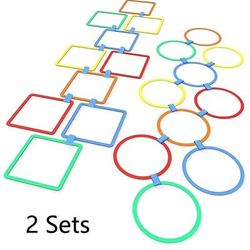 TEMU 20pcs Bounce Sensory Game Set, Durable Pp Plastic, Multiplayer Outdoor , Quick Reaction Agility Improvement, Backyard Yard Activity, Mixed Color