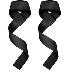TEMU 2pcs Non-slip Fitness Grip Bands For Weightlifting & Strength Training - Nylon, Hook Closure, Red/black