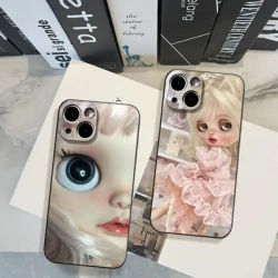 Fashion doll B-Blythe Cute Phone Case FOR IPhone 15 pro max 14 11 12 Pro 15 16 Plus 13 Pro MAX XR XS Black Soft Covers
