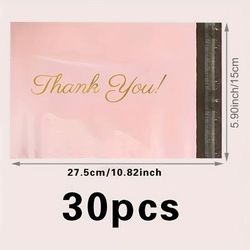 TEMU 30pcs Pink Poly Mailers With Self Seal, Opaque Mailing Envelopes For Gifts & Favors, Durable Plastic Shipping Bags For Small Business, 14+ Age Group Party Supplies