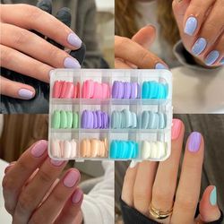 TEMU 288 Pieces Of Mixed Short Press-on Nail Tips For Girls And Ladies - Suitable As A Gift