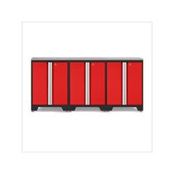 NewAge Garage Cabinets PRO Red 4-Piece Work Station with Stainless Steel Top