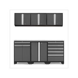 NewAge Garage Cabinets PRO Grey 7-Piece Workbench Set with Stainless Steel Top