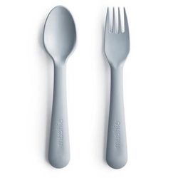 Mushie Fork and Spoon Set - Cloud