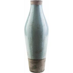 Avigliana 15"H x 9"W x 9"D Traditional Sage/Dark Brown Vase - Boutique Rugs