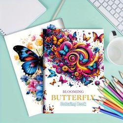 TEMU Blooming Coloring Book - Vibrant & Designs For Relaxation, Ideal For Adults & Teens, Perfect Gift For Christmas, Halloween, Birthdays | 20+ Pages, 10x7.87 Inches