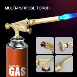 Butane Gas Bottle Torch Piezoelectric Ignition Torch LPG Propane Handheld Copper Torch Burner Outdoor Barbecue Fire Gun