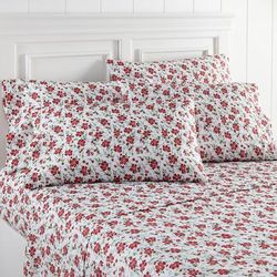 Seersucker 6-Pc. Sheet Set by BrylaneHome in Poppies (Size QUEEN)