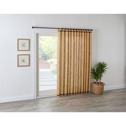 Wide Width Bamboo Tab-Top Panel by BrylaneHome in Natural Bamboo (Size 42" W 84" L) Window Curtain