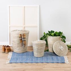 Seagrass Nesting Baskets, Set of 3 by Honey-Can-Do in Brown