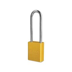 American Lock Solid Aluminum Padlocks, 1/4 in Dia, 3 in L X 3/4 in W, Yellow (045-A1107YLW)