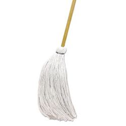 Boardwalk RD60016S Handle/Deck Mops, 16 White Rayon Head, 57" Natural Wood Handle, 12/Carton - Case of 12