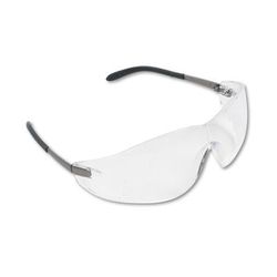MCR Safety S2110BX Blackjack Wraparound Safety Glasses, Chrome Plastic Frame, Clear Lens - Box of 12 CRWS2110BX