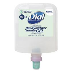 Dial Professional 19711 Antibacterial Gel Hand Sanitizer Refill for Dial 1700 Dispenser, 1.2 L Refill, Fragrance-Free, 3/Carton - Case of 3 DIA19711