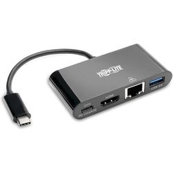 Tripp Lite U44406NH4GUB Multiport Adapter, Usb-C, 1-3/5"Wx3-1/5"Lx3/5"H, Black
