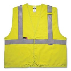 Ergodyne 21467 GloWear 8261FRHL Class 2 Dual Compliant FR Hook and Loop Safety Vest, 2X-Large/3X-Large, Lime, Ships in 1-3 Business Days