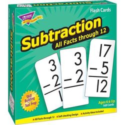 Trend Enterprises 53202 Flash Card, Subtraction, 3"Wx6"H, 169 CD/BX, MI - Box of 169 TEP53202