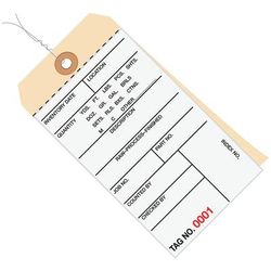 6 1/4 x 3 1/8" - (4500-4999) Inventory Tags 2 Part Carbonless 8 - Pre-Wired, Case Of 500 (G15103)