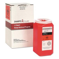 TrustMedical SC1Q424A1Q Sharps Retrieval Program Containers, 1.5 qt, Plastic, Red TMDSC1Q424A1Q