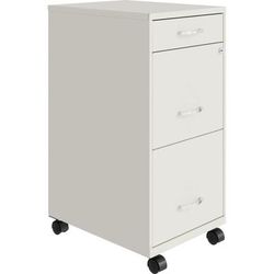 Lys Lorell Soho 18"d Vertical 3-Drawer Mobile File Cabinet, White