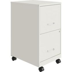 Lys Lorell Soho 18"d Vertical 2-Drawer Mobile File Cabinet, White