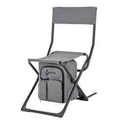 Arrowhead Outdoor Backpackable Canvas Outdoor Furniture Fishing And Camp Chair With Backrest And 25-Can Cooler, Gray/black