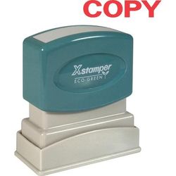 Xstamper One-Color Title Stamp, Pre-Inked, "copy", Red