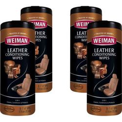 Weiman Products Leather Wipes - Wipe - 7" X 8" - 30 / Canister - 4 / Carton - White