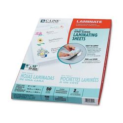 C-Line Cleer-Adheer Laminating Sheets, 9" X 12", Nonglare, Box Of 50