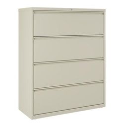 Workpro 42"w X 18-5/8"d Lateral 4-Drawer File Cabinet, Putty