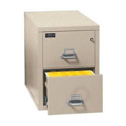 Fireking Ul 1-Hour 31-5/8"d Vertical 2-Drawer Letter-Size Fireproof File Cabinet, Metal, Parchment, White Glove Delivery
