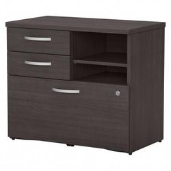 Bush Business Furniture Studio C 29-5/7"w X 17"d Lateral File Cabinet With Drawers And Shelves, Storm Gray, Standard Delivery
