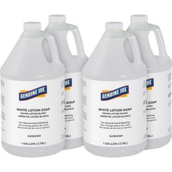 Genuine Joe Lotion Soap - 1 Gal (3.8 L) - Ink Remover, Oil Remover, Dirt Remover, Grease Remover, Grime Remover, Carbon Remover - Hand, Skin - White