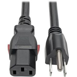 Eaton Tripp Lite Series Computer Power Cord, Nema 5-15P To Locking C13 - Heavy-Duty, 15A, 125V, 14 Awg, 3 Ft(0.91 M), Black - Power Cable - Power Iec 60320 C13 Locking To Nema 5-15P (M) - Ac 125 V - 15 A