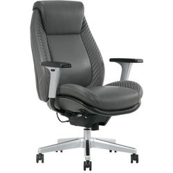 Serta Icomfort I6000 Ergonomic Bonded Leather High-Back Manager Chair, Gray/silver