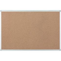 Bi-Silque Bi Silque Ayda Cork Bulletin Board, 24" X 36", Aluminum Frame With Silver Finish