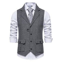 Classico Retrò Vintage Anni 1920 Gilet Il grande Gatsby Costume Per uomo Carnevale Mascherata Matrimonio Feste Ospite di nozze Adulti Gilet Primavera Autunno