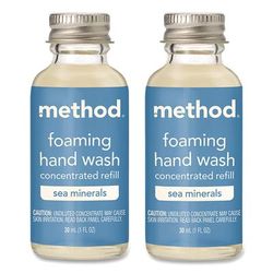 Method Refill + Reuse Foaming Hand Soap Refill, Sea Minerals, 1 oz Refill Bottle, 2/Pack (MTH356009)