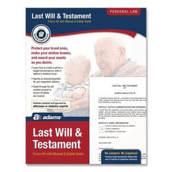 Adams Last Will and Testament Digital Forms Kit with Manual and Estate Guide, Inkjet/Laser, 8.5 x 11, Unlimited Number of Forms (ABFK307)