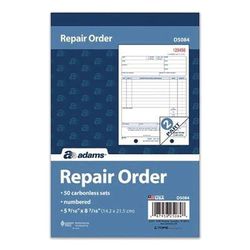 Adams Multipart Repair Order Pad, Two-Part Carbonless, 5.56 x 7.94, 50 Forms Total (ABFD5084)