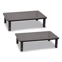 Mind Reader Adjustable Rectangular Monitor Stand, 14.5" x 9.25" x 4" to 5.5", Black, Supports 44 lb, 2/Pack (EMS4LEGM2PKBLK)