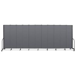 Screenflex Portable Room Divider, 20 ft 5" x 0.75" x 7 ft 4", Vinyl/Fiberglass/Steel, Gray (SCXCFSL7411DG)