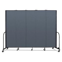 Screenflex Portable Room Divider, 9 ft 5" x 0.75" x 7 ft 4", Vinyl/Fiberglass/Steel, Blue (SCXCFSL745DB)