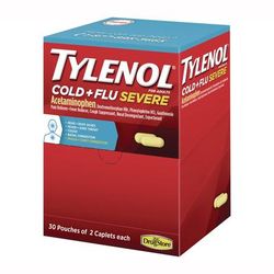 Tylenol Cold + Flu Severe Caplets, 2/Pack, 30 Packs/Box (JOJ64568)