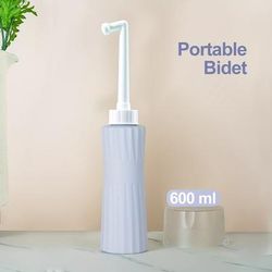 TEMU 1pc 600ml Large Capacity Portable Bidet, Handheld Travel Bidet, Retractable 14-hole Nozzle, Suitable For Personal Hygiene Cleaning And Travel Use