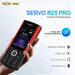 SERVO R25 PRO Bluetooth headset Mobile Phone 2 SIM Standby Call Recording Blacklist Speed Dial FM Torch 2G GSM Button Cellphones