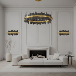 Aurelius | Luxury Modern Chandelier | Jet Black / Double Layer - Large / Warm White (3000k) | MOD LIGHTING