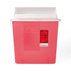 Kendall Patient Room Sharps Container with Counter-Balance Lid, Translucent Red, 3 gal., 1 EA (MDS705203H)