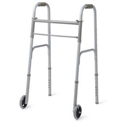 Medline 2-Button Basic Walker with 5" Wheels, Steel, 4/CS (MDS86410W54B)