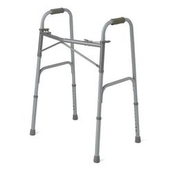 Medline Adult Bariatric Folding Walker, 2 Button, 650 lb. Capacity, Basic Steel, 1 EA (MDS86410XWB)